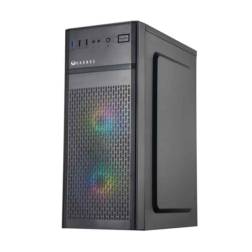 Gabinete Gamer Kronos VOLT 2Fan ARGB, ATX, USB, BLACK  2