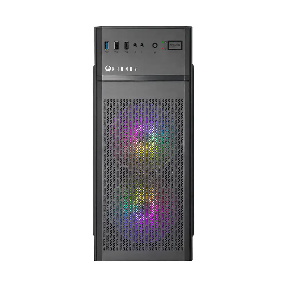 Gabinete Gamer Kronos VOLT 2Fan ARGB, ATX, USB, BLACK  3