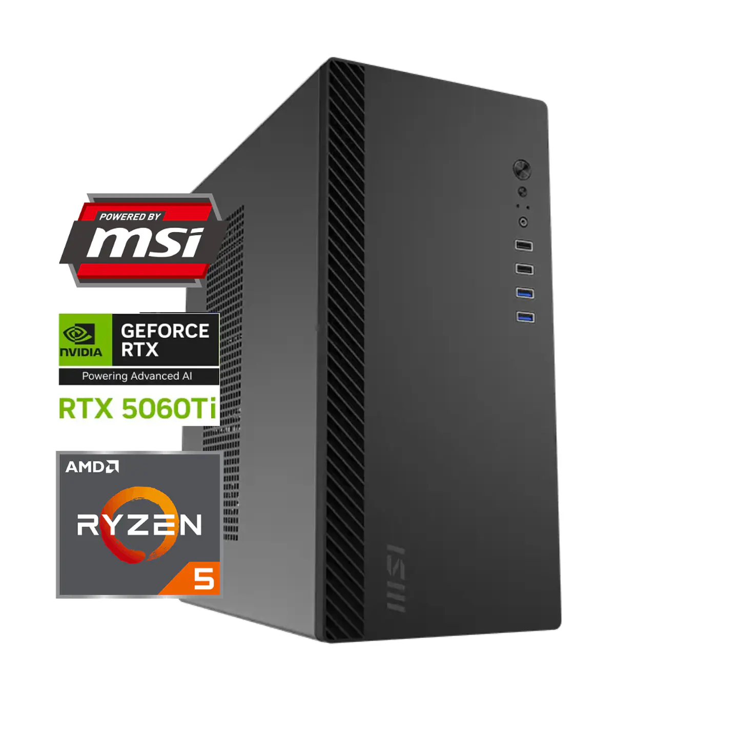 Pc Gamer MSI Shadow Ultra: Ryzen 5 7600X, M.2, DDR5 Ram, RTX 5060ti 8GB 1