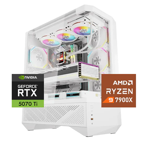 Pc Giga Ice: Ryzen 9 7900X, 16/32gb DDR5 RAM, 5070TI 16G