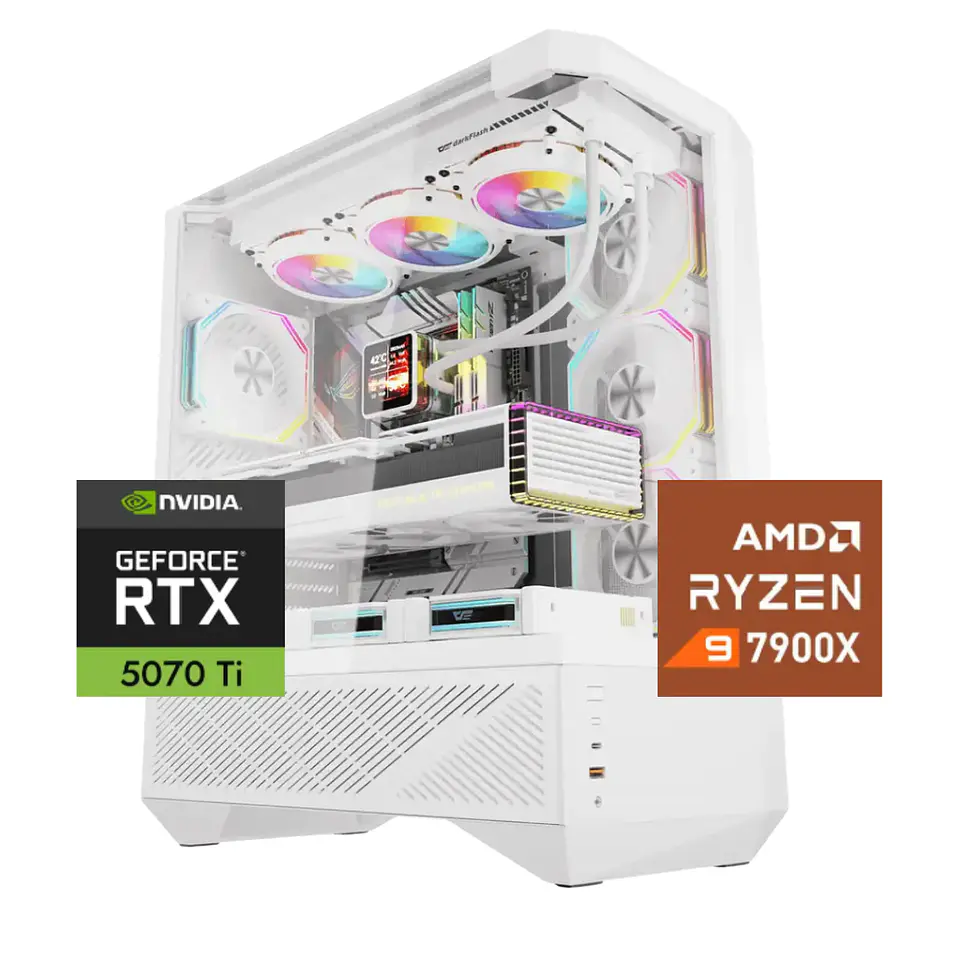 Pc Giga Ice: Ryzen 9 7900X, 16/32gb DDR5 RAM, 5070TI 16G 1