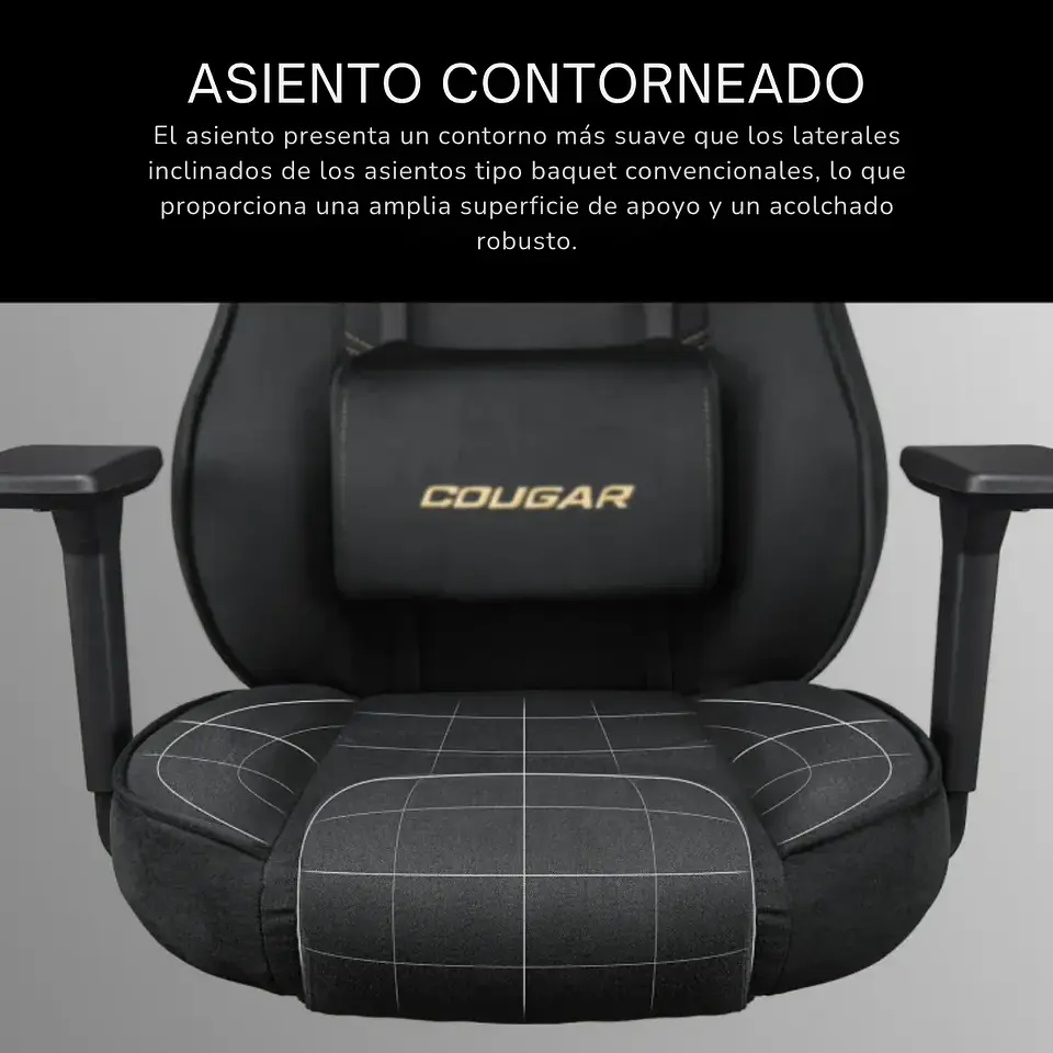 Silla Gamer Cougar Fusion One Gold F Brazos 3D Reclinable 130° 6