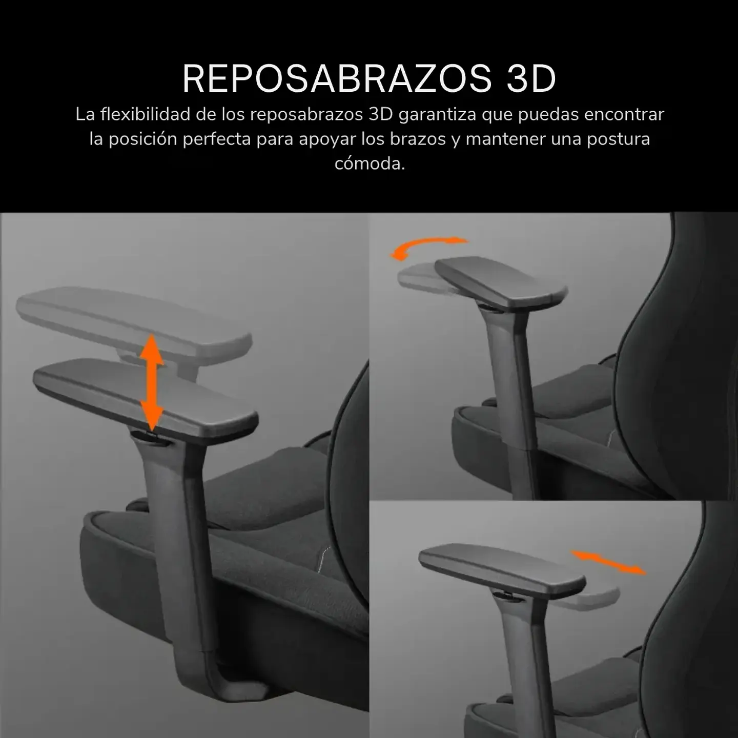 Silla Gamer Cougar Fusion One Gold F Brazos 3D Reclinable 130° 7