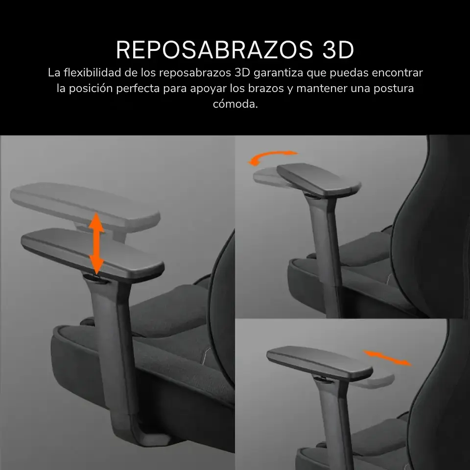 Silla Gamer Cougar Fusion One Gold F Brazos 3D Reclinable 130° 7