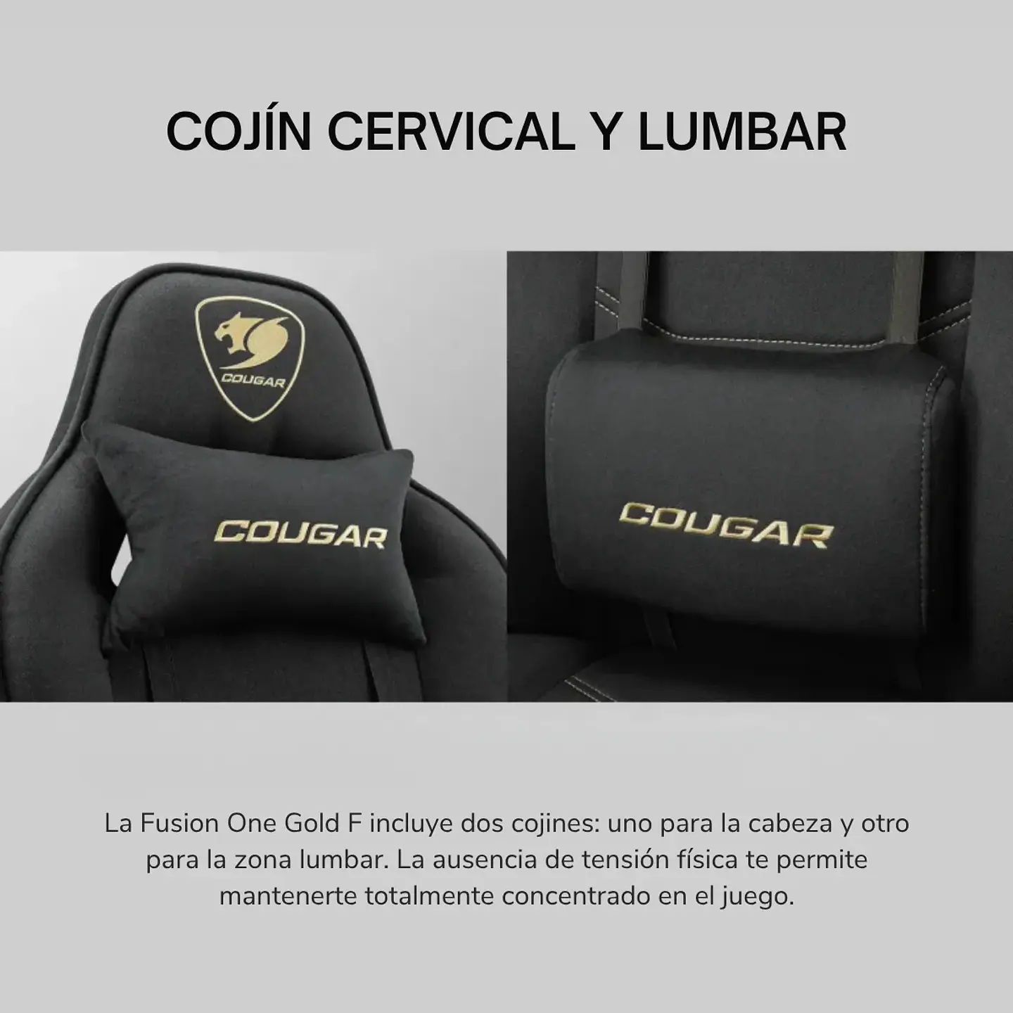 Silla Gamer Cougar Fusion One Gold F Brazos 3D Reclinable 130° 5