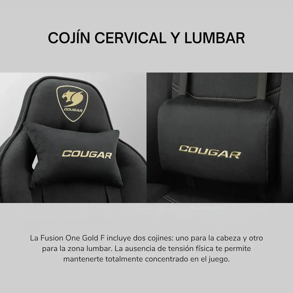 Silla Gamer Cougar Fusion One Gold F Brazos 3D Reclinable 130° 5