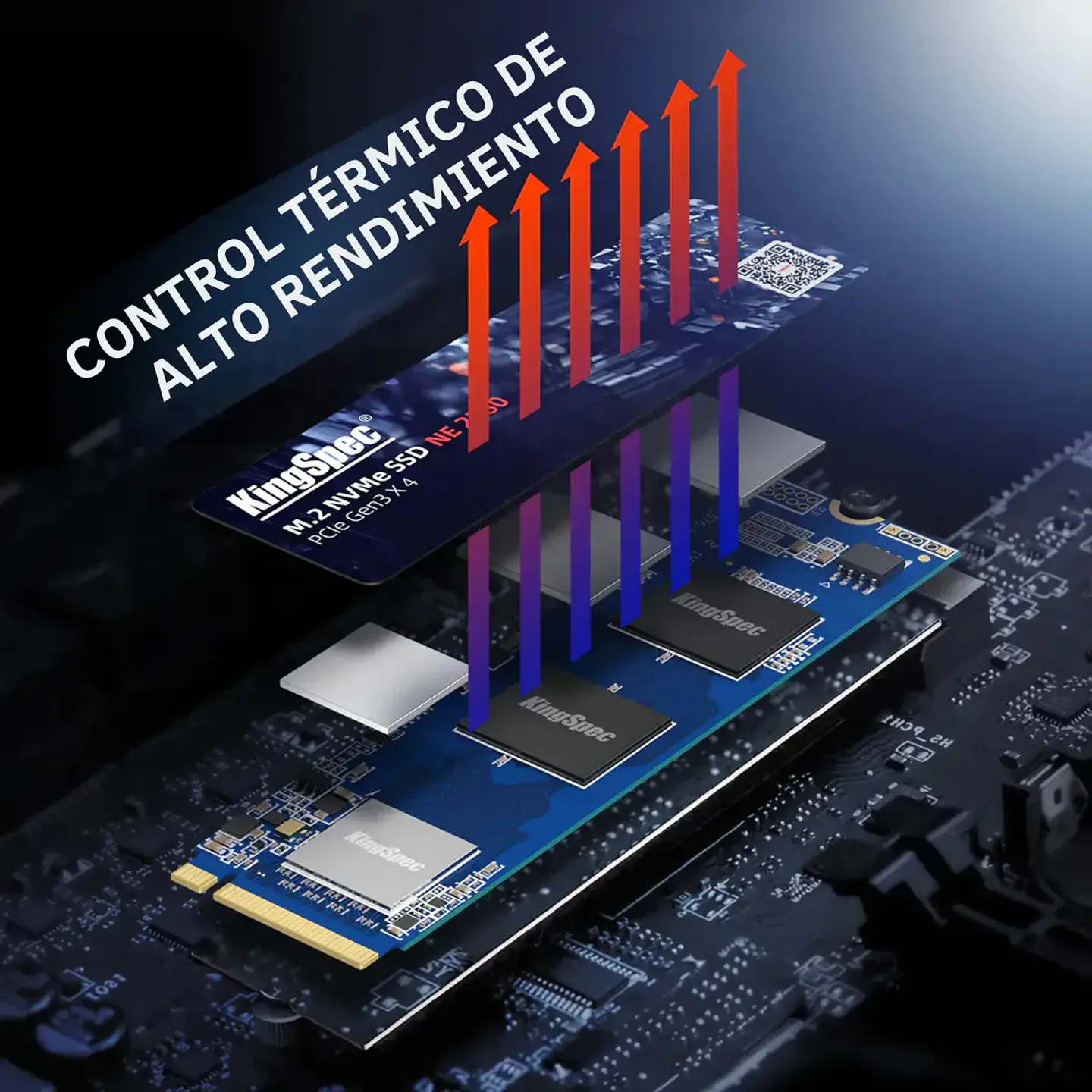 Unidad SSD KingSpec NE 2TB M.2 2280 NVMe 2400 MB/s PciE-3.0 5
