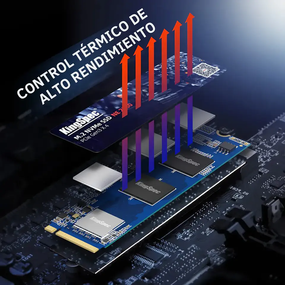 Unidad SSD KingSpec NE 2TB M.2 2280 NVMe 2400 MB/s PciE-3.0 5