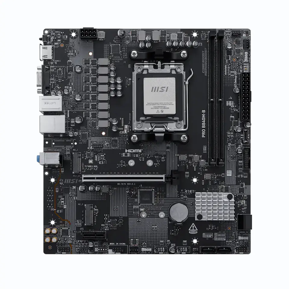 Placa Madre MSI PRO B840M-B AMD AM5, DDR5 mATX PCIe 4.0 Tipo-C 2