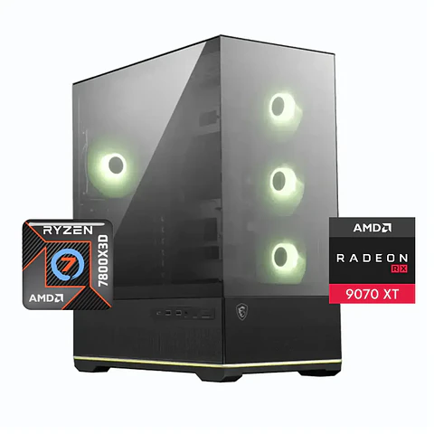 Pc Infernus XT: Ryzen 7 7800X3D, 32GB/64GB DDR5 Ram, m.2, RX 9070 XT 16GB