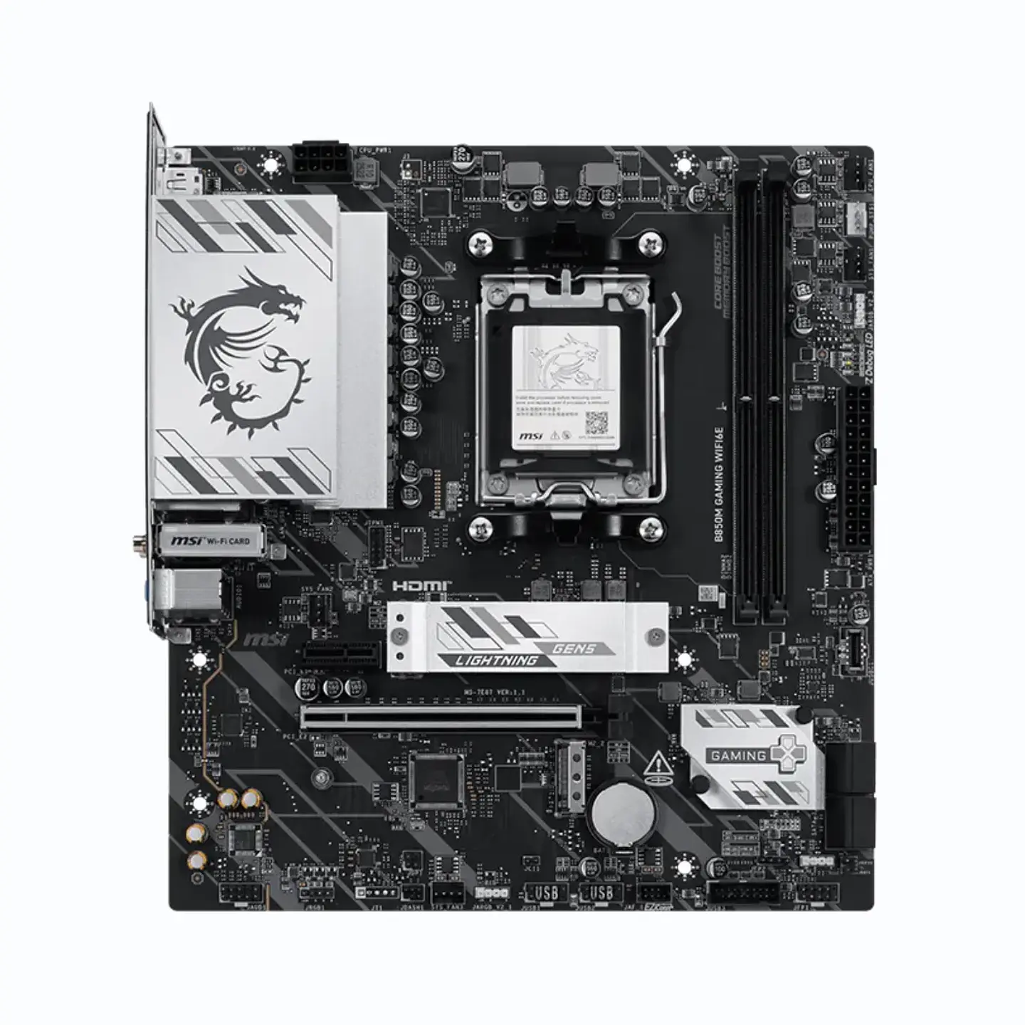 Placa Madre MSI B850M GAMING WIFI6E AM5 DDR5 mATX 2
