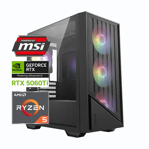 Pc Gamer MSI Shadow Ultra: Ryzen 5 7600X, M.2, DDR5 Ram, RTX 5060ti 8GB