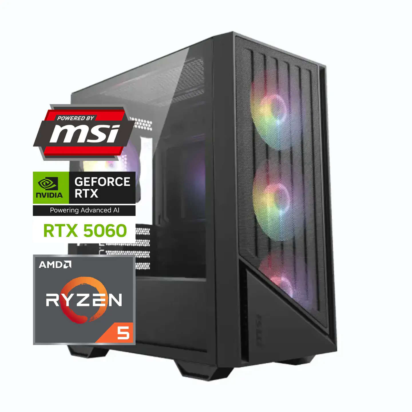 Pc Gamer MSI Shadow Nitro: Ryzen 5 5600, M.2, 16/32GB DDR4 Ram, RTX 5060 1