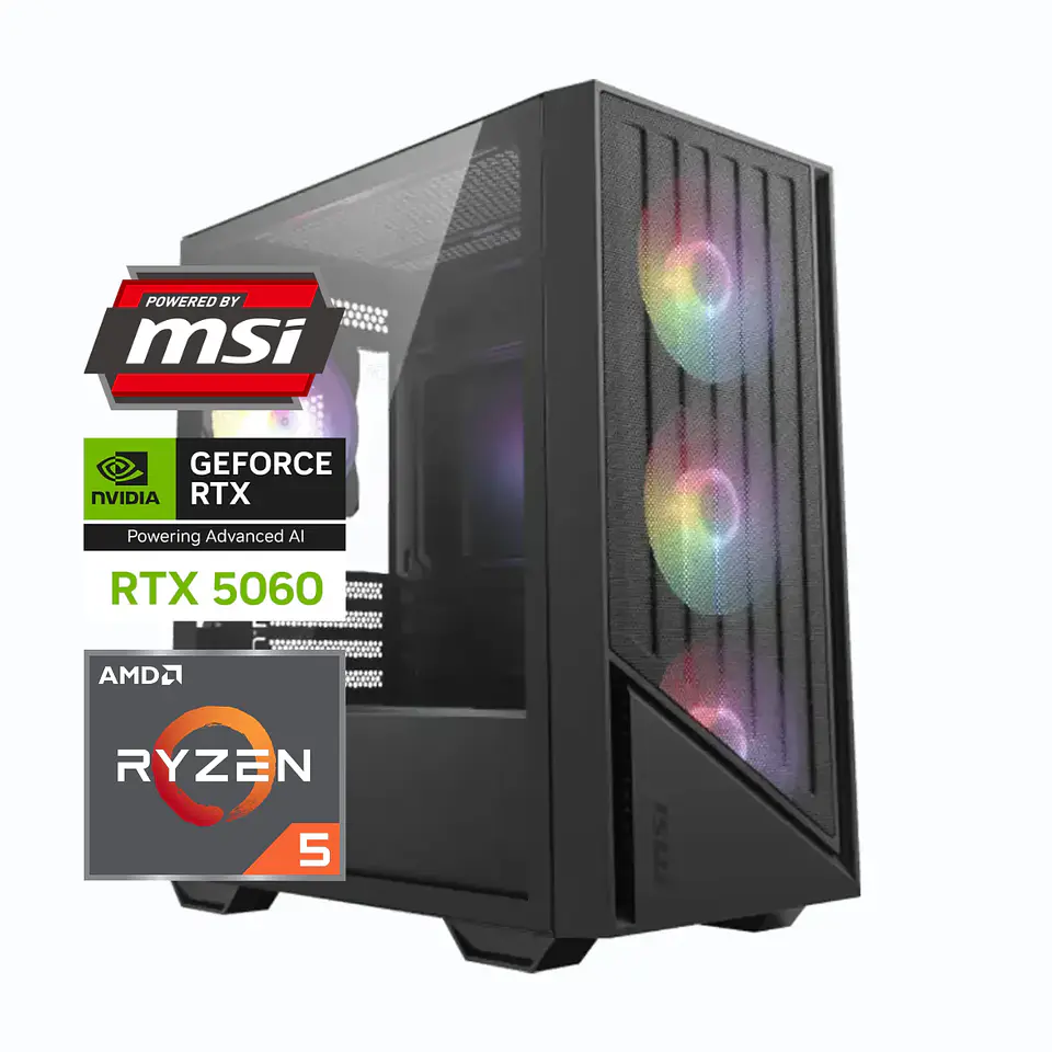 Pc Gamer MSI Shadow Nitro: Ryzen 5 5600, M.2, 16/32GB DDR4 Ram, RTX 5060 1