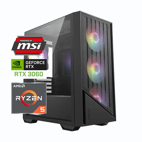 Pc Gamer MSI Lucky: Ryzen 5 5600T, SSD M.2, RAM 16/32GB, RTX 3060 12GB