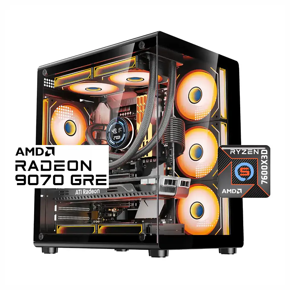 Pc Gamer Apex D5: Ryzen 5 7600X3D, SSD M.2, RAM 16/32GB, RX 9070 GRE 12GB 1