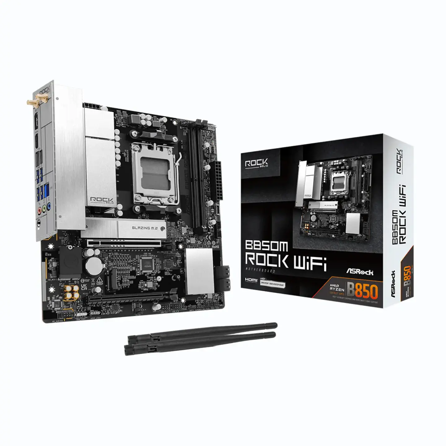 Placa Madre ASRock B850M Rock WiFi AM5 DDR5 mATX 1
