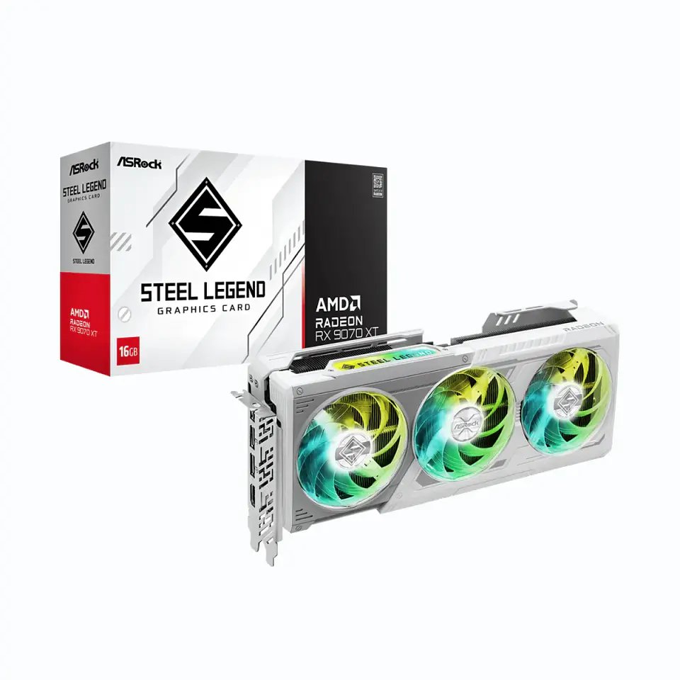 Tarjeta de Video ASRock Radeon RX 9070 XT Steel Legend 16GB 1