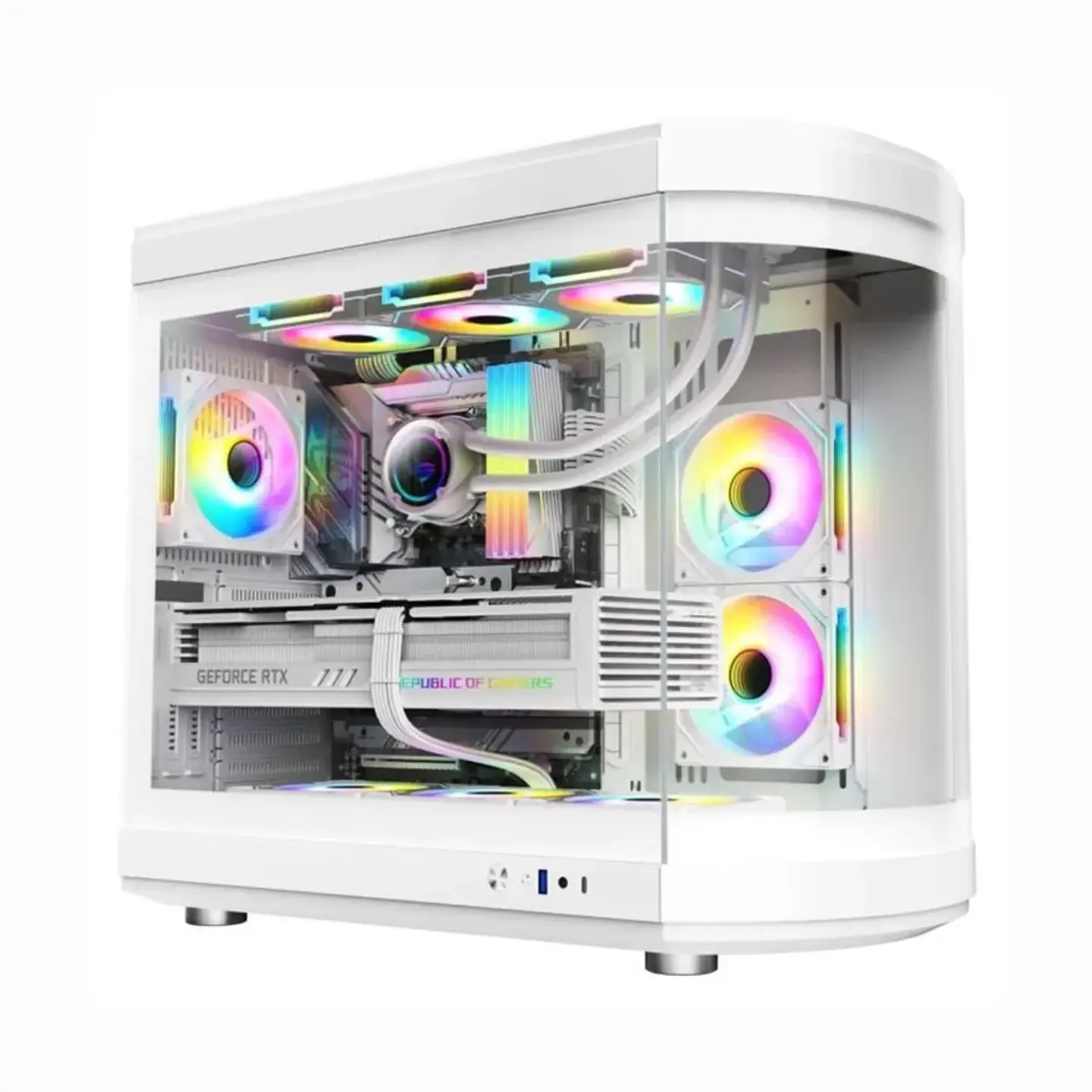 Gabinete Gamer WJCOOLMAN TIANMU PRO ATX Panorámico USB-C Blanco 1