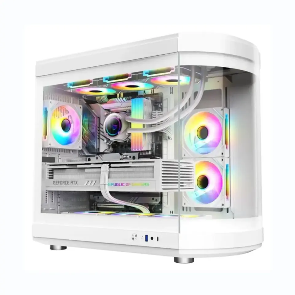 Gabinete Gamer WJCOOLMAN TIANMU PRO ATX Panorámico USB-C Blanco 1