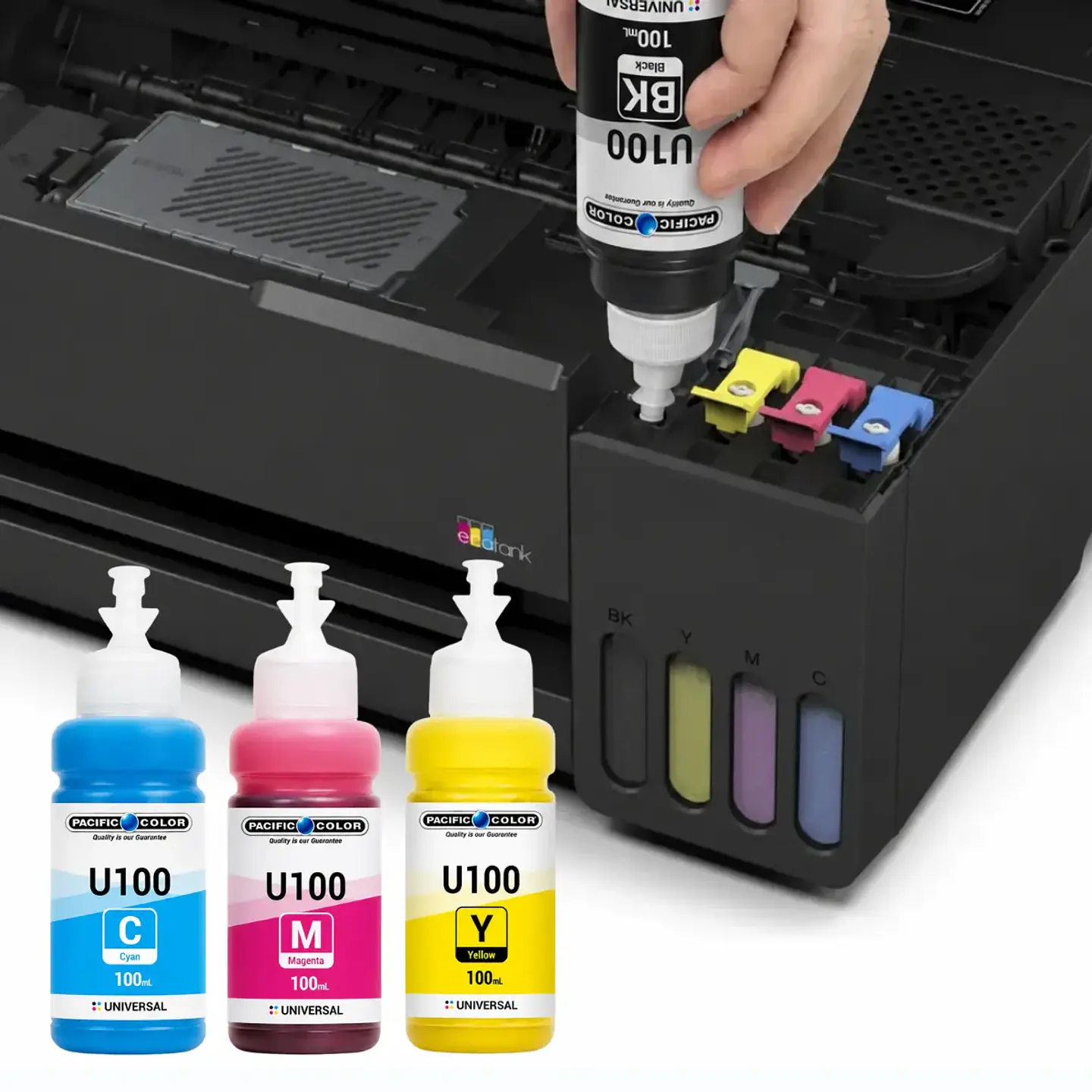 Kit 4 Tintas Universales Impresoras Tinta Continua Pacific Color U100 2