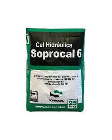 CAL HIGRAURICA SOPROCAL 6 / 25 KG.