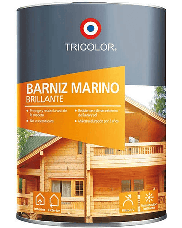 BARNIZ MARINO BRILLANTE TRICOLOR NATURAL 1 GALON