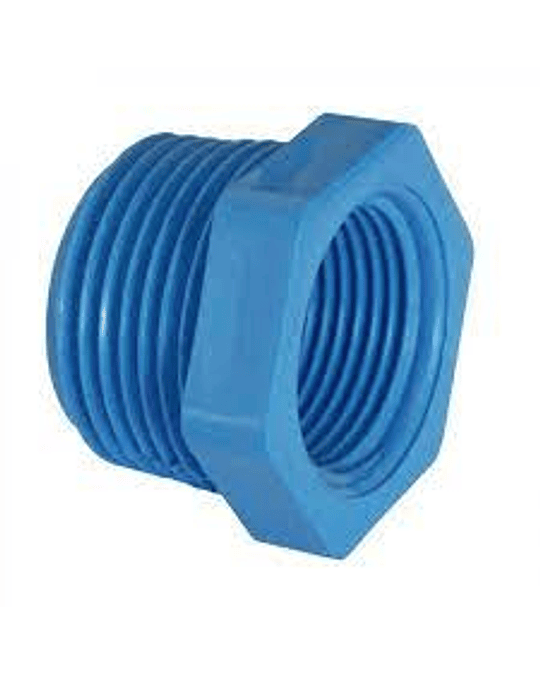 BUSHING - BUJE REDUCCIÓN DE 1" A 1/2"  CON HILO PVC HIDR.