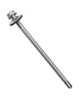 TORNILLO PUNTA BROCA, CABEZA HEXAGONAL CON GOLILLA ZIN. 12 X 3'' PLATEADO