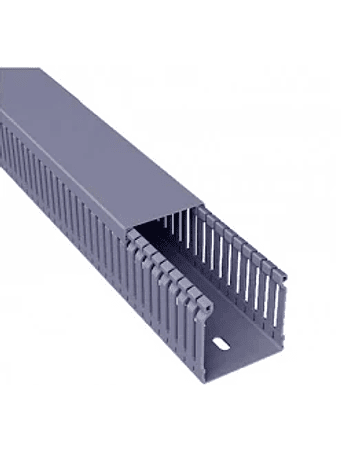 CANALETA RANURADA GRIS RAL 7030 25X2