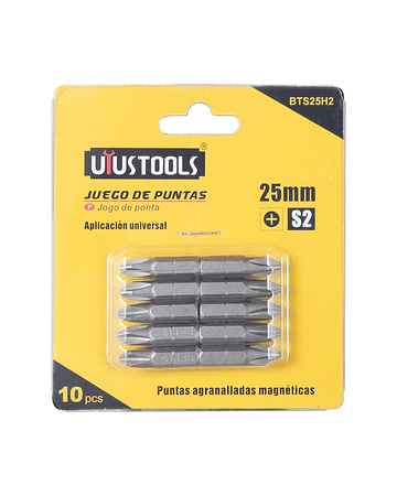 SET DE 10 PUNTAS PHILLIPS PH2 25 MM S2