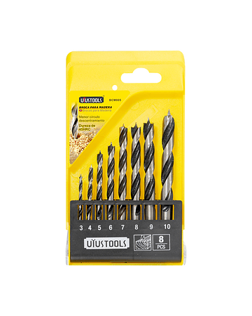 SET DE 8 BROCAS MADERA