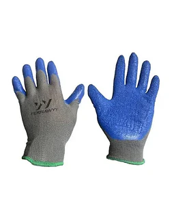 GUANTE TELA GOMA 0016 GRIS/AZUL 9