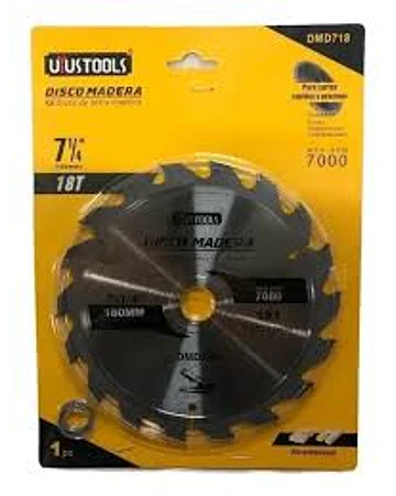 DISCO SIERRA MADERA 7 1/4'' con 18 dientes
