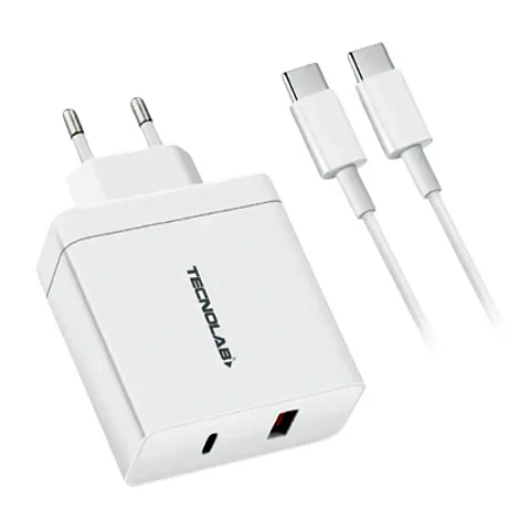 CARGADOR RÁPIDO USB/C TL470 TECNOLAB – 36W, PUERTO USB Y TIPO-C