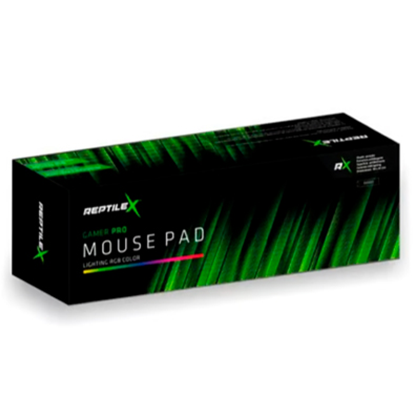 MOUSE PAD REPTILEX GAMER XL RGB – 40X90CM, ANTIDESLIZANTE USB 3