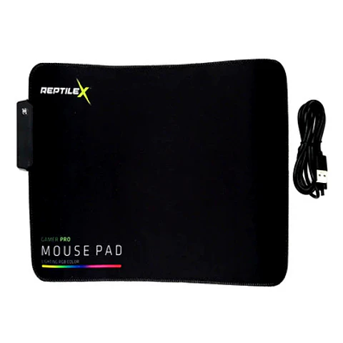 MOUSE PAD RGB GAMER 35X25CM REPTILEX – 7 LUCES RGB, ANTIDESLIZANTE