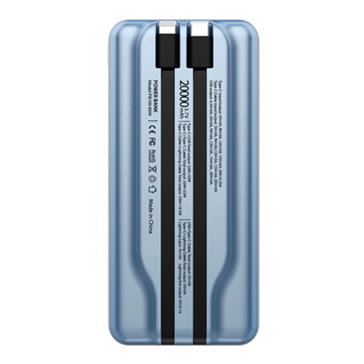 POWERBANK TECNOLAB 20000 MAH 65W – 2 CABLES INCORP, 4 SALIDAS 1