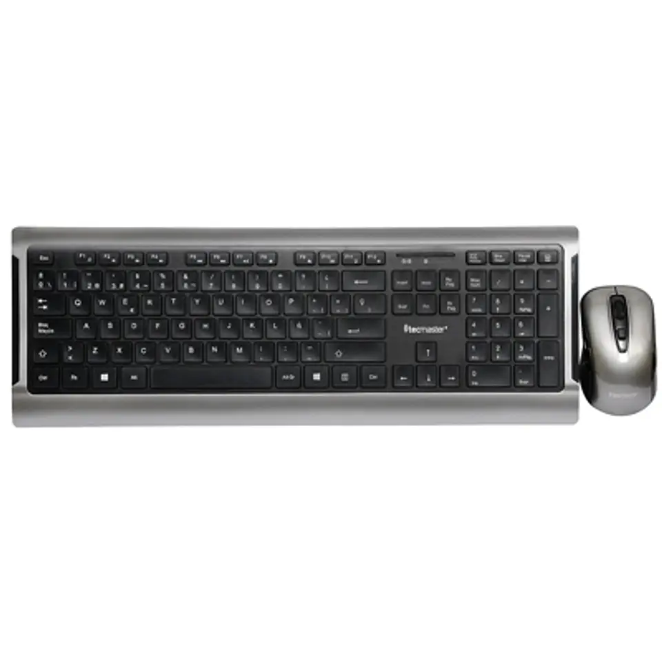 TECLADO Y MOUSE INALÁMBRICO TECMASTER – TECLAS PLANAS, NANO USB 2