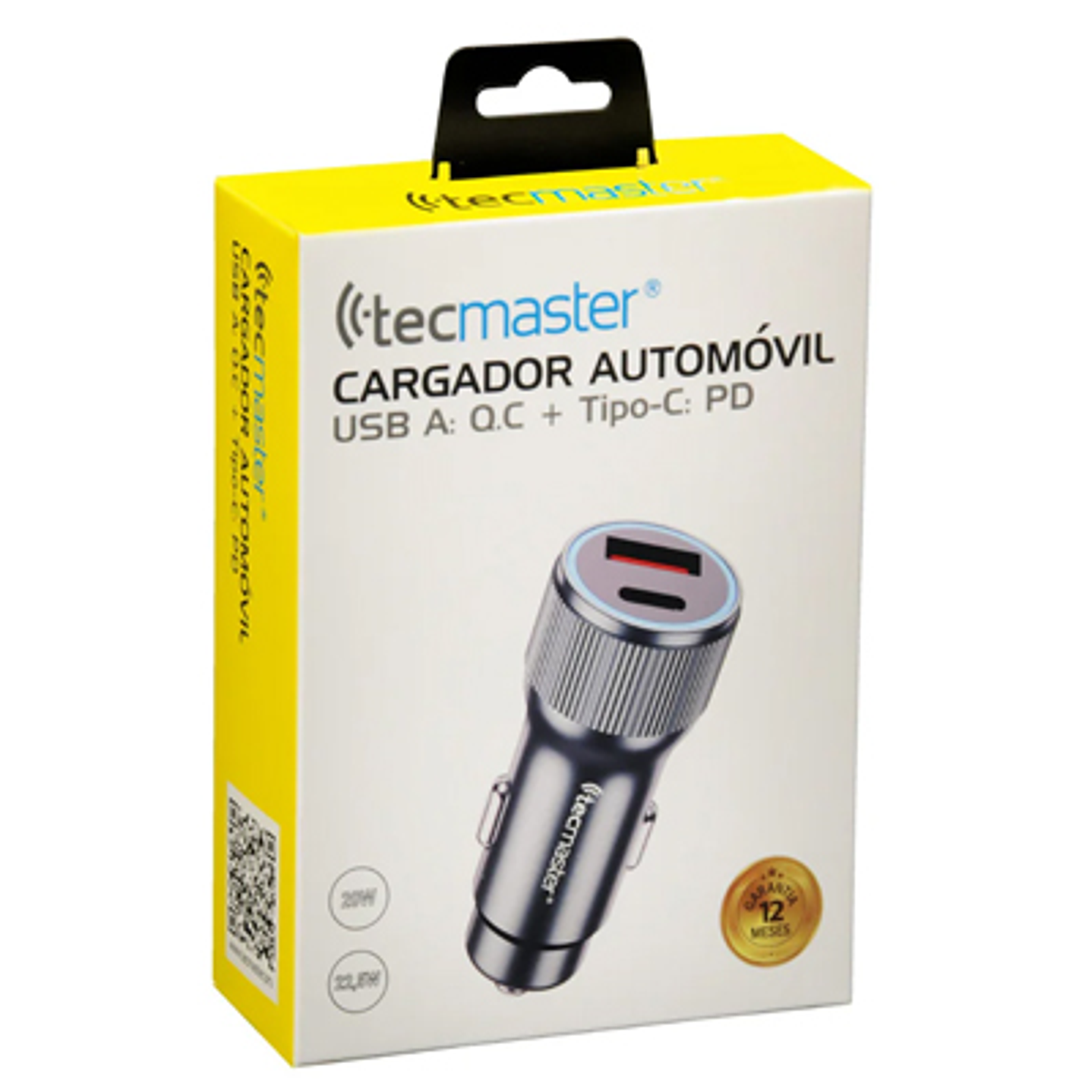 CARGADOR DE AUTO 2 PUERTOS 20W/22.5W – USB A Y TIPO C, RÁPIDO 2