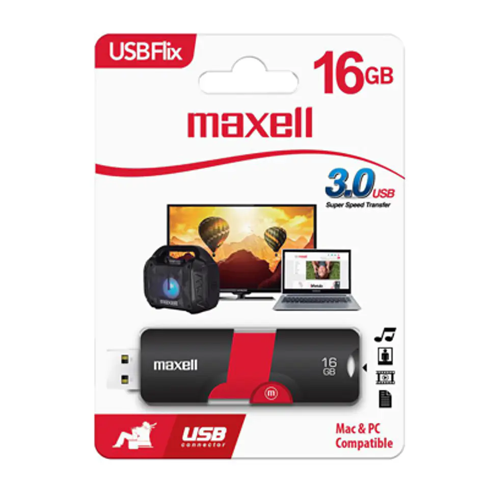 PENDRIVE MAXELL FLIX 16GB – USB COMPACTO, RÁPIDO Y RETRÁCTIL 1