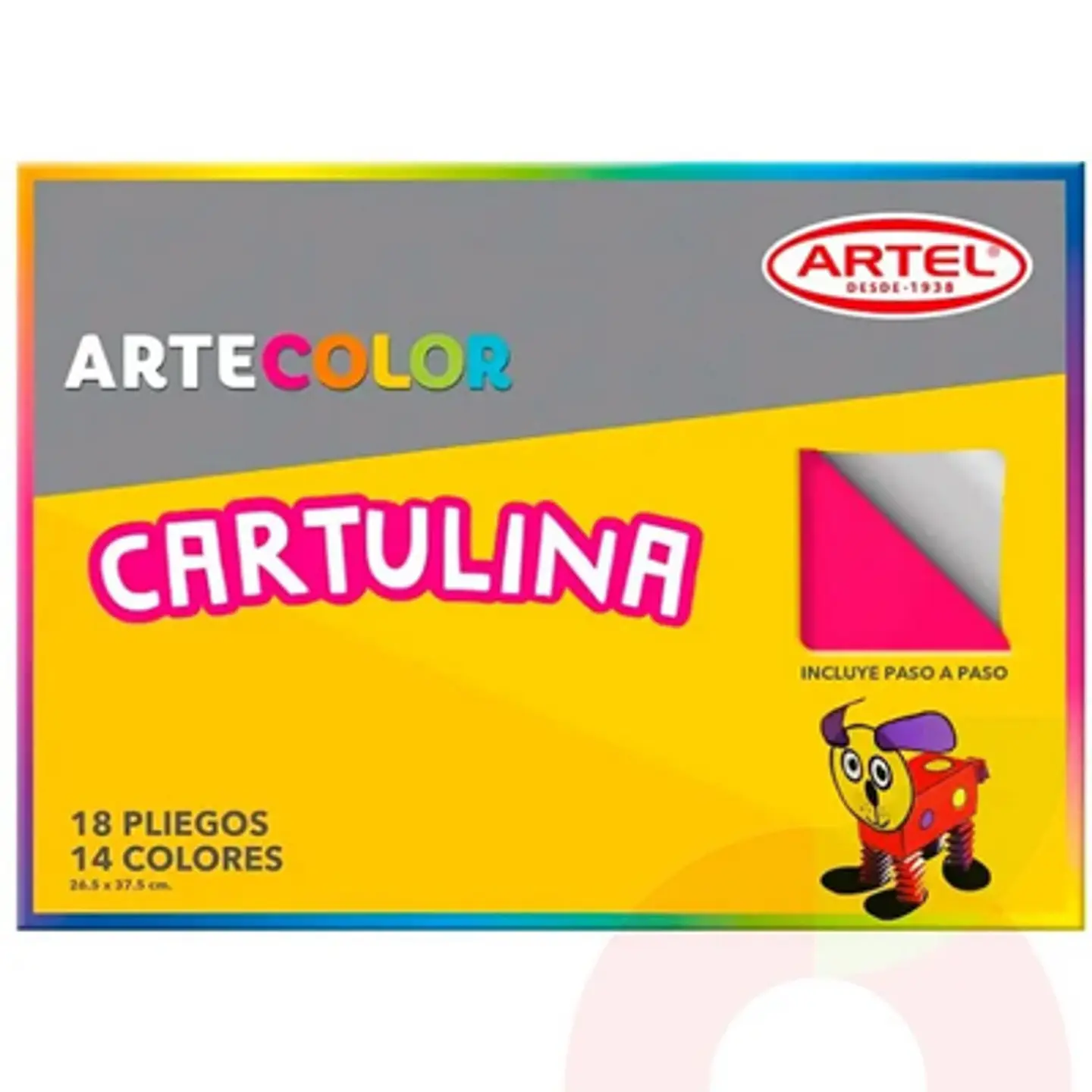 CARPETA ARTE COLOR ARTEL – CARTULINA EN 14 COLORES, 18 PLIEGOS 1