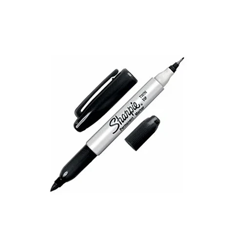 MARCADOR MULTIUSO SHARPIE NEGRO TWIN – DOBLE PUNTA FINA Y ULTRAFINA
