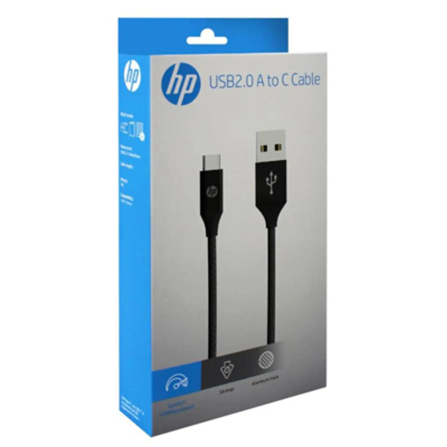 HP CABLE USB 2.0 A TIPO C, 2 METROS BLACK 1