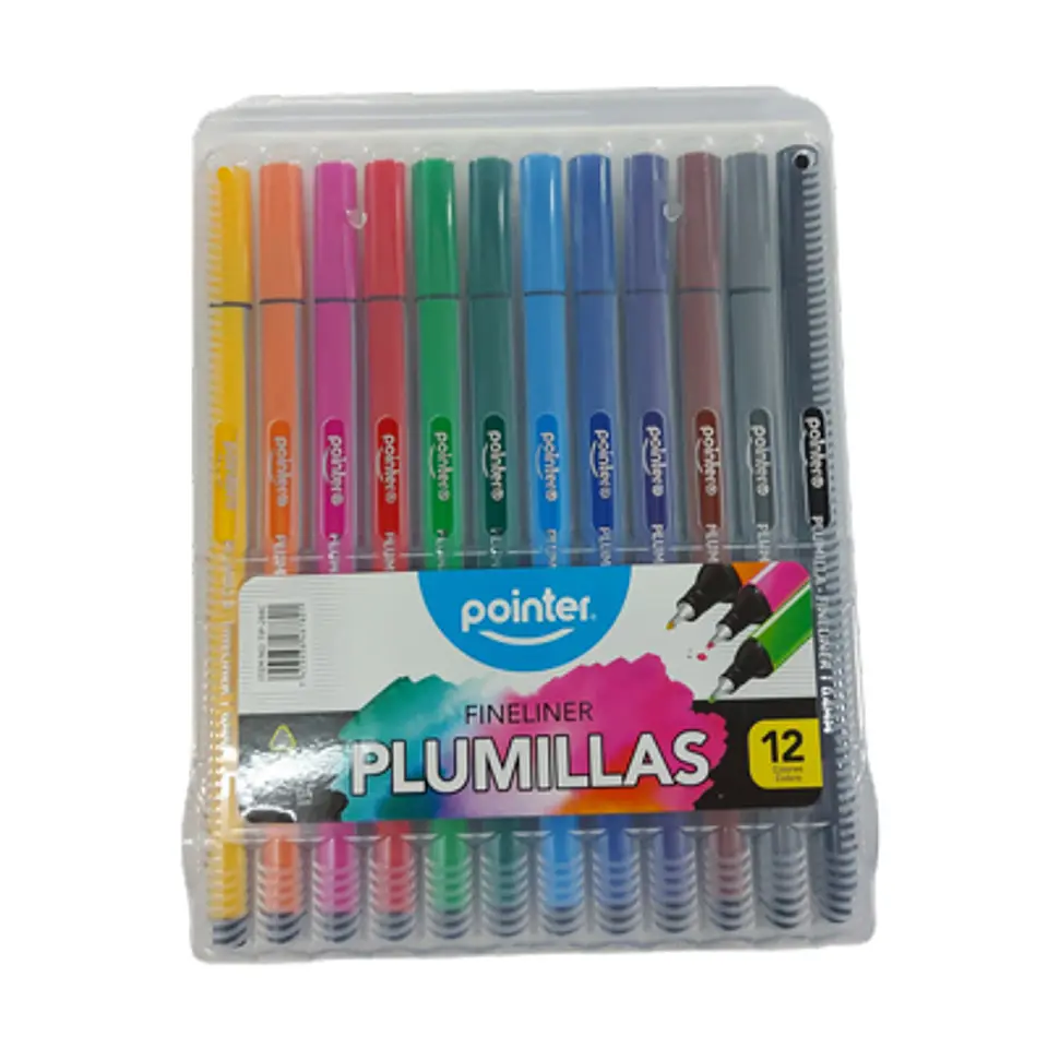 SET 12 TIRALÍNEAS/PLUMILLAS COLOR POINTER 1