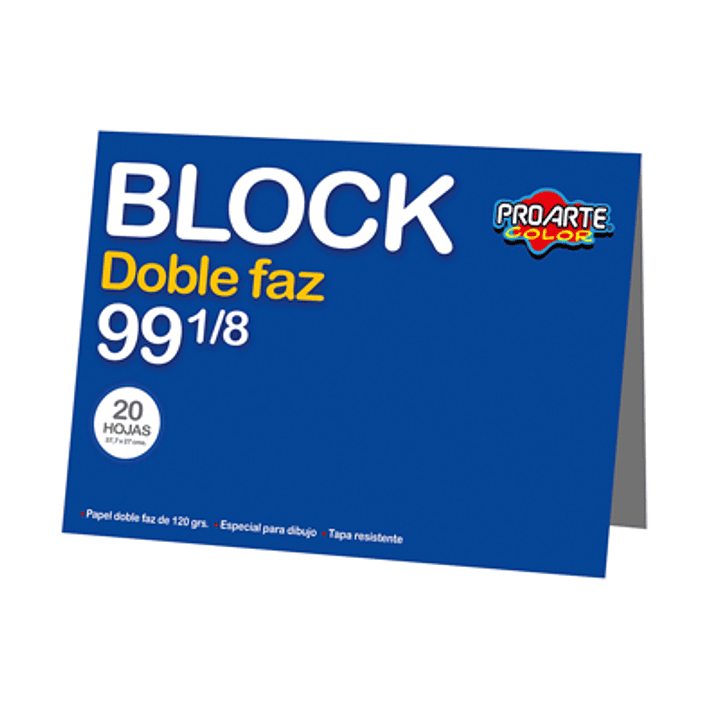 BLOCK DIBUJO PROARTE 99 1/8 37.7x27CM: CREATIVIDAD EN DOBLE FAZ