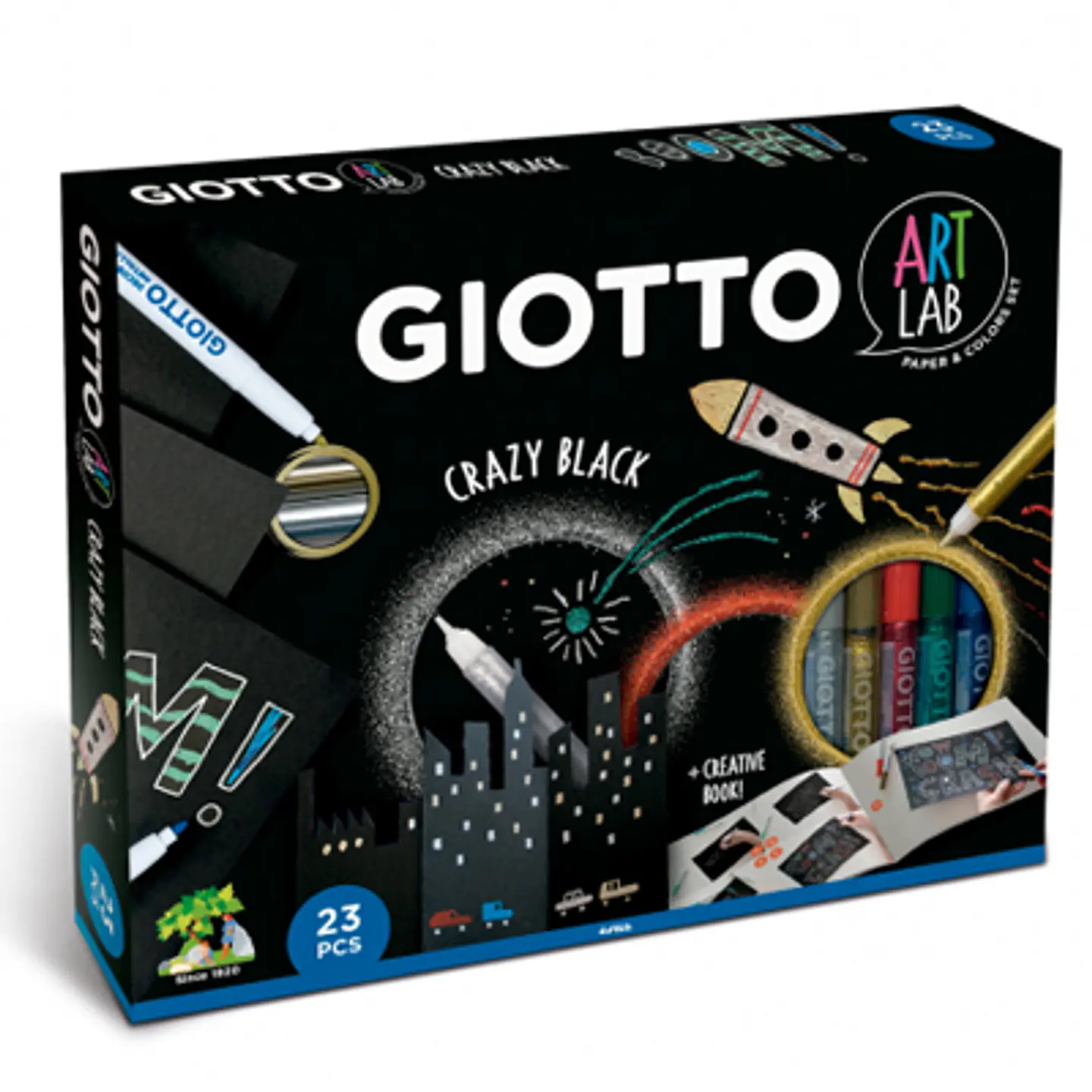 SET ART LAB GIOTTO CRAZY BLACK: CREATIVIDAD EN CARTULINA NEGRA 1