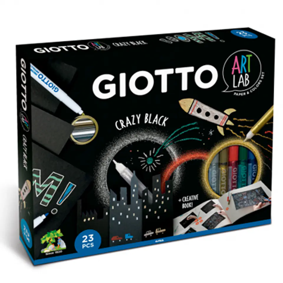 SET ART LAB GIOTTO CRAZY BLACK: CREATIVIDAD EN CARTULINA NEGRA 1