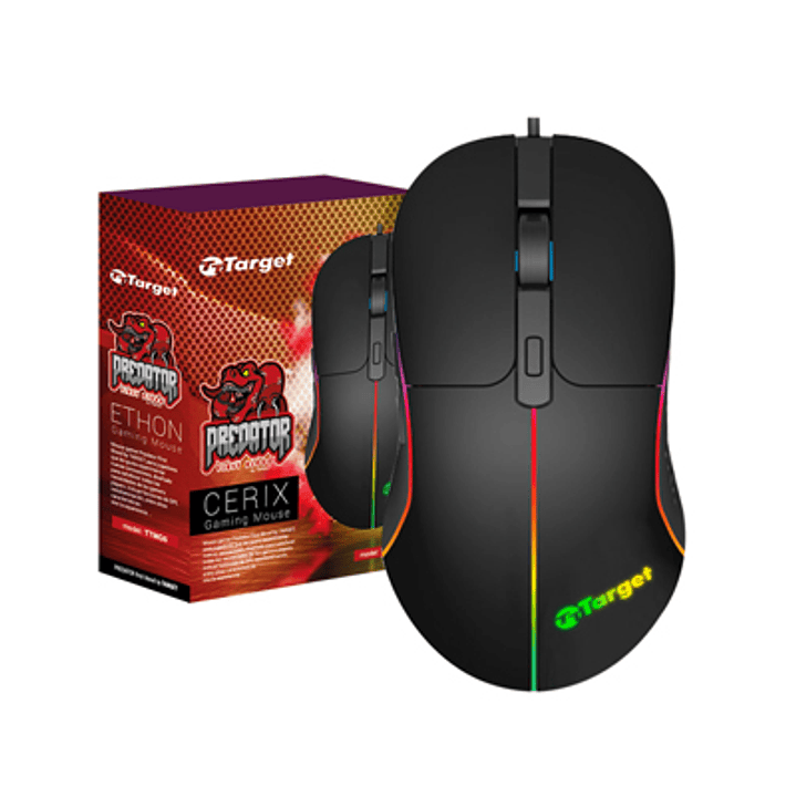 MOUSE TARGET GAMER CERIX USB: PRECISIÓN RGB PARA GAMERS