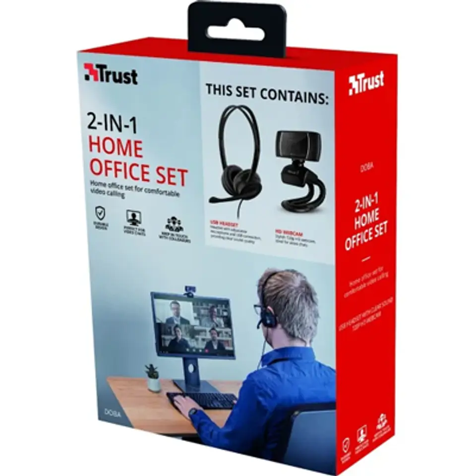 TRUST DOBA 2 EN 1 HOME OFFICE PACK: CALIDAD EN VIDEO Y SONIDO 1